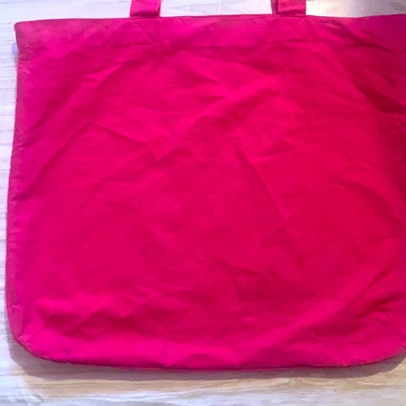 RARE VICTORIA SECRET LOVE HOT PINK  LARGE CANVAS BAG TOTE BARBIE UNIVERSITY - Picture 9 of 12